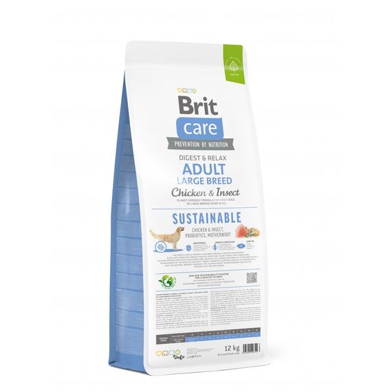Корм сухий Brit Care Dog Sustainable Adult Large Breed для дорослих собак великих порід з куркою та комахами 12 кг | Зображення 2