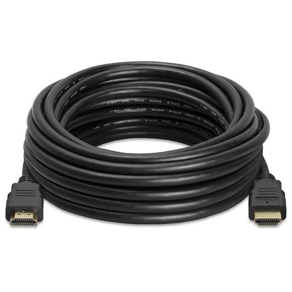 Кабель Merlion HDMI-HDMI HIGH SPEED 20m, v1.4, OD-7.5mm, круглий Black, коннектор Black, (Пакет) Q25