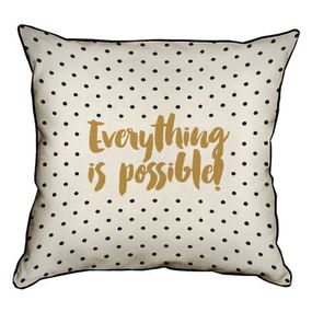 Подушка з мішковини Everything is possible! 45x45 см (45PHB_17L011_WH)