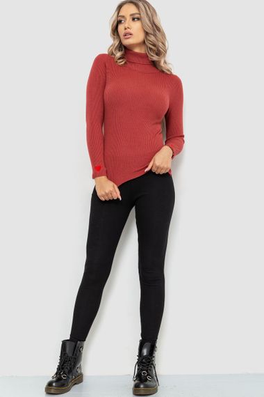 Гольф жіночий однотонний, колір темно-кораловий, 204R052 | Зображення 1