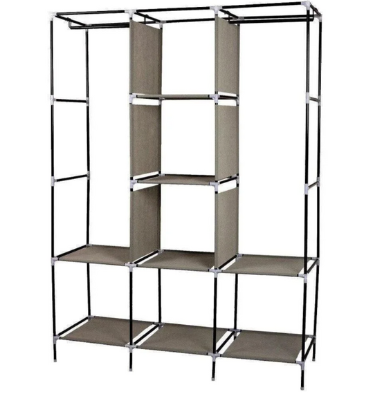 Складана каркасна тканинна шафа Storage Wardrobe 88130, шафа на три секції 130*45*175 | Зображення 4