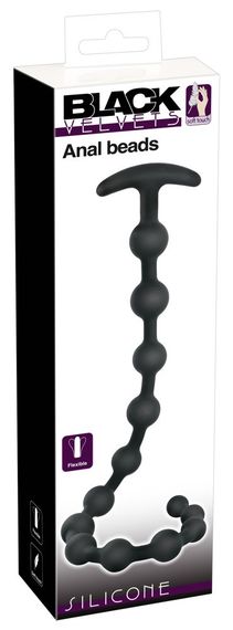 Анальний ланцюжок - Black Velvets Anal Beads Silicone Sex Aura