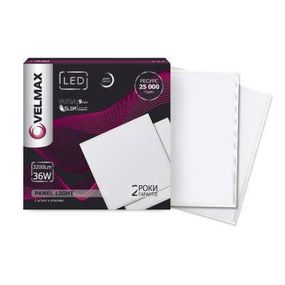 25-24-15-1 LED світильник 36W VELMAX V-UPS, панель 595x595mm 4000K 3200Lm з блоком живлення