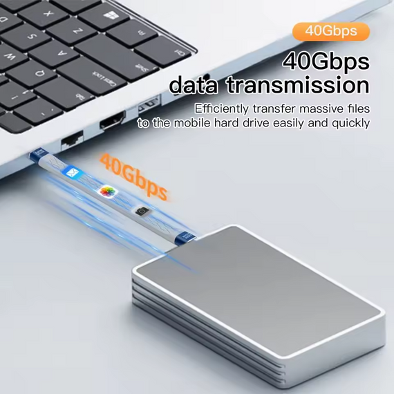 Кабель Type-C to USB-C 240 W USB4 40 Gbps для MacBook iPad Samsung | Зображення 2