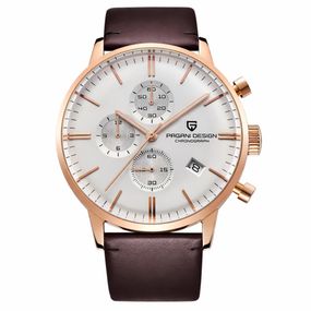 Чоловічий годинник Pagani Design PD-2720 Gold-White-Brown
