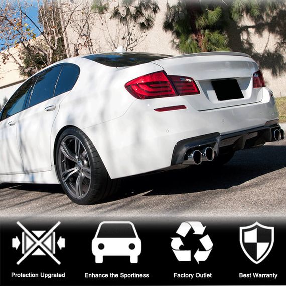Дифузор заднього бампера V4 (для F10 M5, Карбон) для BMW 5 серія F-10/11/07 2010-2016 рр | Зображення 1