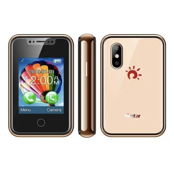 Мини мобильный телефон AIEK BM 8XR 2SIM Mini Gold