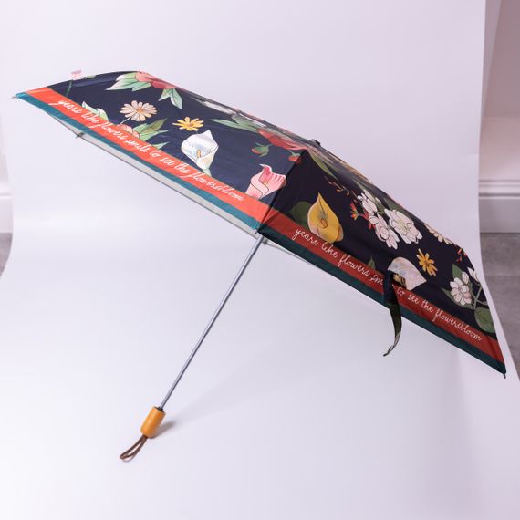 Парасолька механічна елегантна з принтом міцна надійна з поліестеру діаметр 99 см Чорний HP-23-15B | Зображення 4