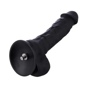 Фалоімітатор для секс-машин Hismith 8.3″ Silicone Dildo Black, система KlicLok, гнучкий стрижень