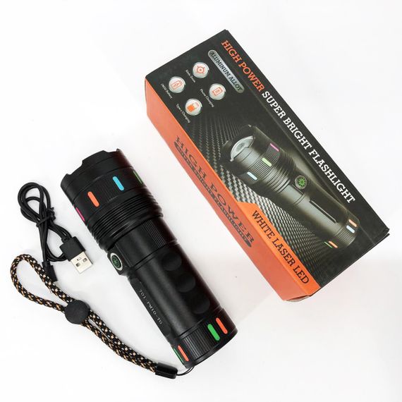 Фонарик военный 701-PM10-TG, Портативный светодиодный фонарь с USB-зарядкой, Оригинальный ручной фонарь OM-71 | Зображення 2