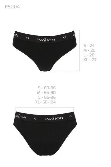 Трусики-сліпи з бавовни та еластаном Passion PS004 PANTIES S, black Sex Aura | Зображення 2