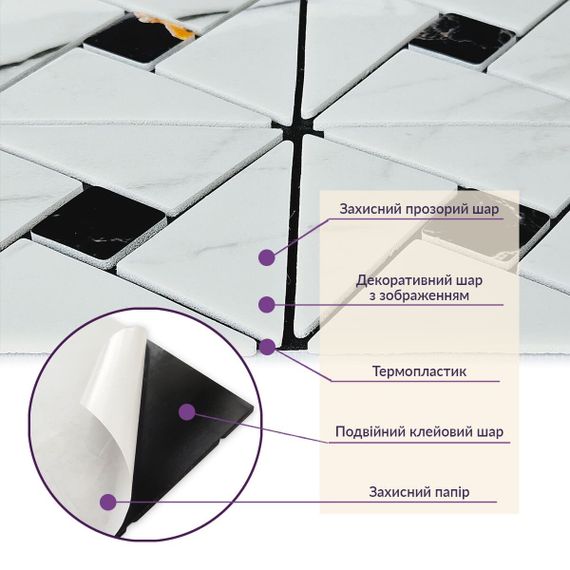 Самоклеюча PET мозаїка 300х300х4мм SW-00002447 | Зображення 3