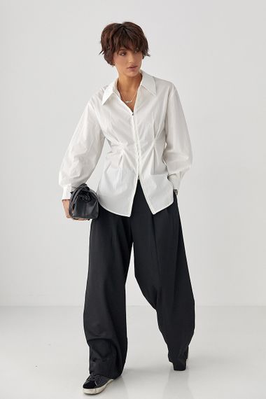 Класична сорочка на блискавці - молочний цвет, ONE SIZE (є розміри) | Зображення 2