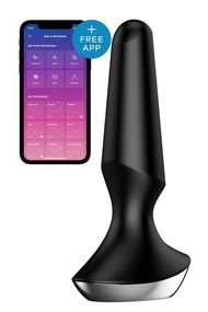 Анальна пробка з функцією керування зі смартфона Satisfyer Plug-Ilicious, чорний Sex Aura