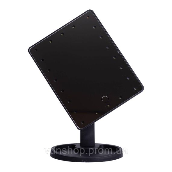 Настільне дзеркало з підсвічуванням 22 LED для макіяжу 21х16 см прямокутне на ніжці USB Чорне HP-10-4AB | Зображення 2