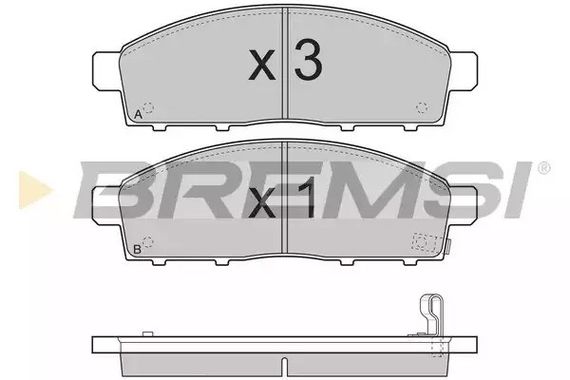 Колодки передні гальмівні Mitsubishi L200 05-15 (tokico), Bremsi (BP3296) | Зображення 2