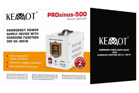 ДБЖ KEMOT PROsinus-500 12V 500VA/300W для котла білий