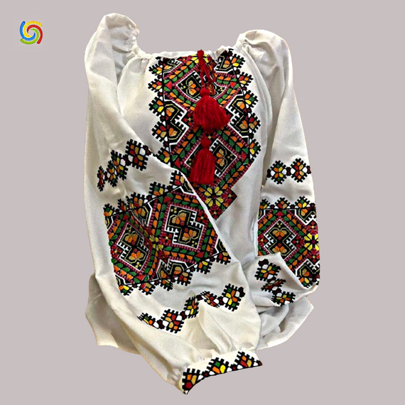 Рубашка Украинская вышиванка  32265 цвет белый размер XXL