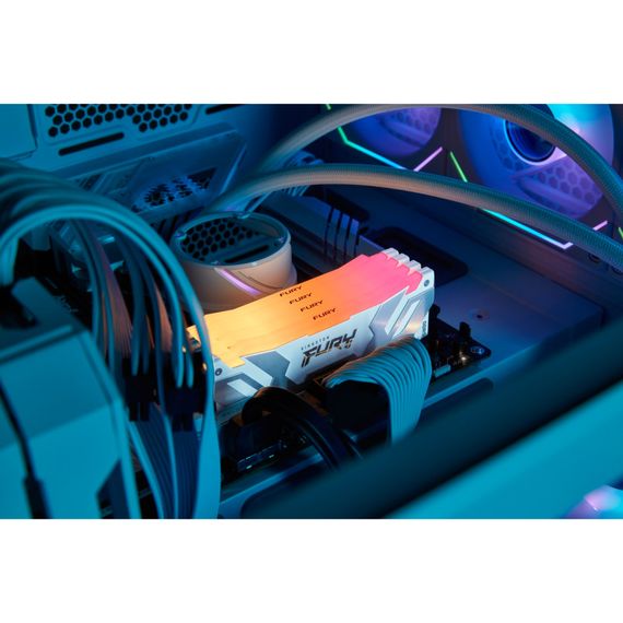 Модуль памяти для компьютера DDR5 48GB (2x24GB) 8000 MHz Renegade RGB White/Silver Kingston Fury (ex.HyperX) (KF580C38RWAK2-48) | Зображення 6