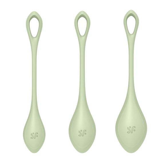 Набір йоні намистин Satisfyer Yoni Power 2 Light Green, диаметр 2-2,5-3см, вес 22-44-73гр | Зображення 3