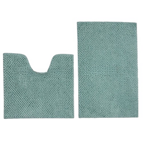 АКЦІЯ Набір килимків для ванної 2шт 55*50см+50*80см Pineapple нефрит + Фіранка PEVA Дариана