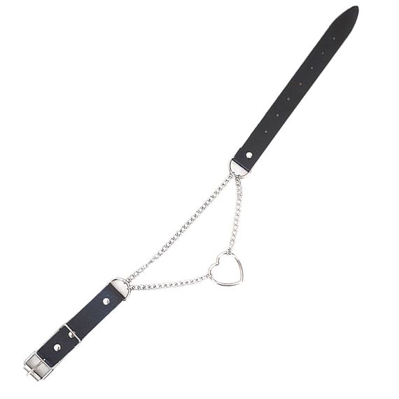 Чокер на шию Серце Art of Sex - Paris, з натуральної шкіри, колір Чорний | Зображення 3