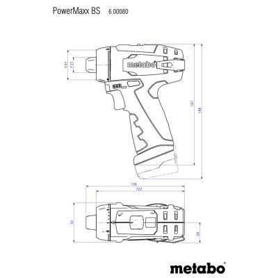 Шуруповерт Metabo PowerMaxxBS, 10.8 В, 2х2.0Аг, кейс (600080500) | Зображення 1
