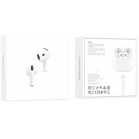 Беспроводные TWS наушники Borofone BW94 White | Зображення 5