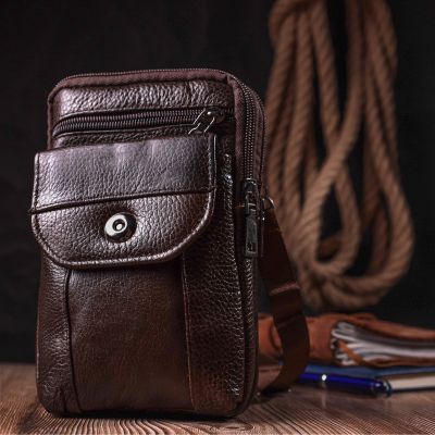 Сумка Vintage Чоловіча на пояс з натуральної шкіри Коричнева (22141) | Зображення 5