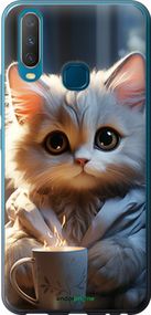 Чохол на Vivo Y15 Білий кіт "5646u-1791-2448"