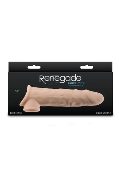 Насадка на пеніс NS Novelties Renegade бежева, 19.4 см Sex Aura | Зображення 3