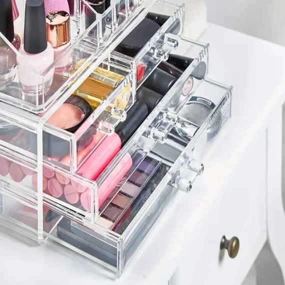 УЦЕНКА! Органайзер-стойка для косметики с 4 ящичками Cosmetic Storage Box (Повреждение корпуса 3055) | Зображення 7