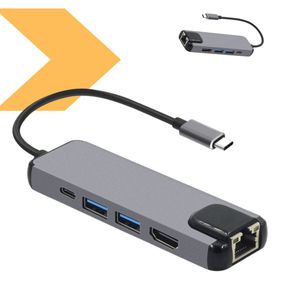 Хаб USB-хаб XoKo AC-500 Type-C на RJ45+HDMI+2xUSB 3.0 XK-AC500-SL черный (43574-_271)