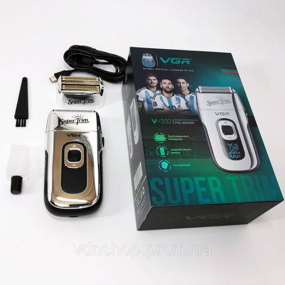 Акумуляторна бритва з фірмовим лезом VGR, Професійна електробритва з насадками, Бритви акумуляторні NZ-48 | Зображення 9