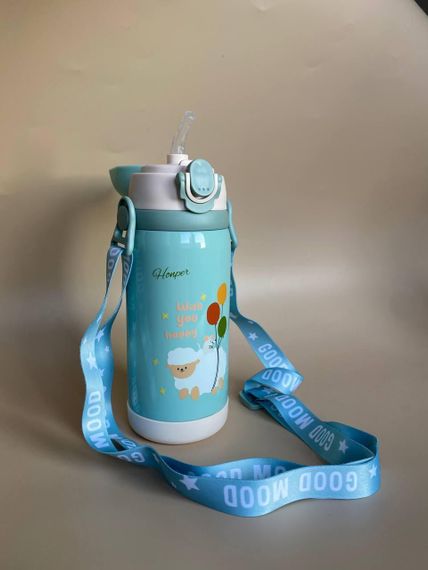 Термос дитячий для напоїв з трубочкою 450мл Зелений + щіточка в подарунок | Зображення 8