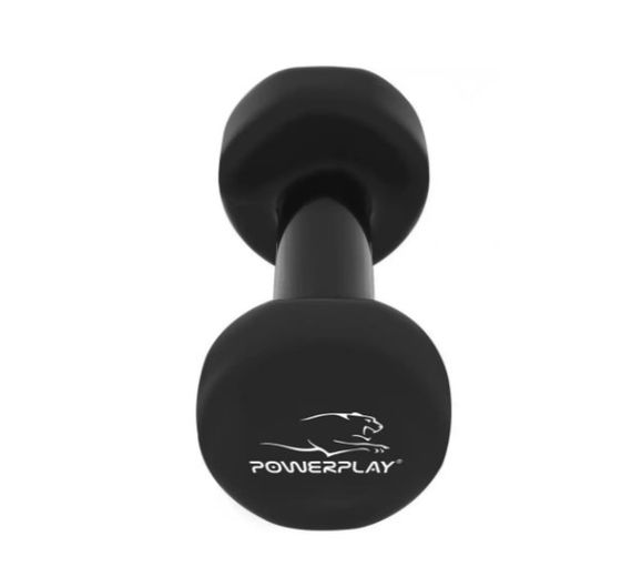 Гантель вінілова PowerPlay 1,5 кг PP_4121 Чорна 1 шт (PP_4121_1,5kg) | Зображення 1
