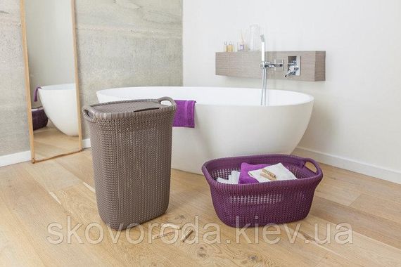 Корзина для белья пластиковая Curver Knit 57 л 03676 коричневая, прочная и удобная | Зображення 5