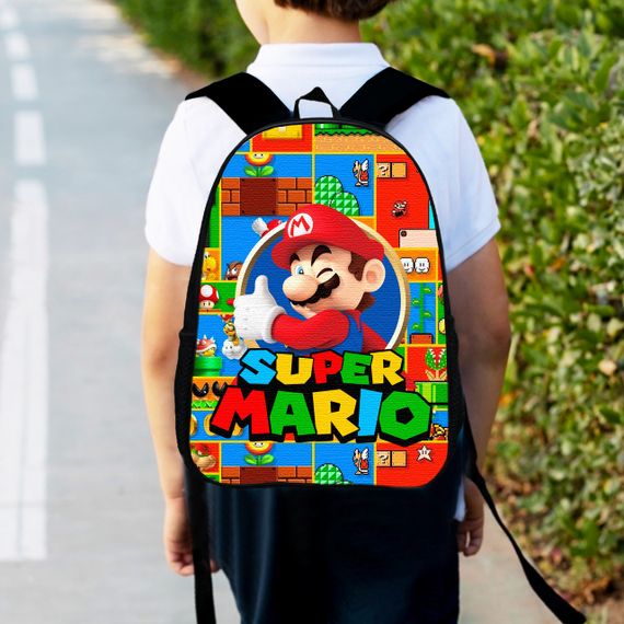 Рюкзак детский Марио" Super Mario" 34х27см,городской ранец для мальчика с принтом (00354)