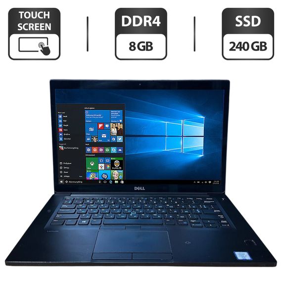 Ноутбук Dell Latitude 7480 / 14" (1920x1080) IPS Touch / Intel Core i7-6600U (2 (4) ядра по 2.6 - 3.4 GHz) / 8 GB DDR4 / 240 GB SSD / Intel HD Graphics 520 / WebCam б/у