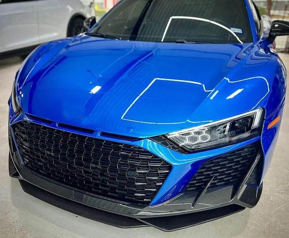 Накладка на передній бампер Lip V1 (2023-2025, Карбон) для Ауди R8 2015- рр | Зображення 1