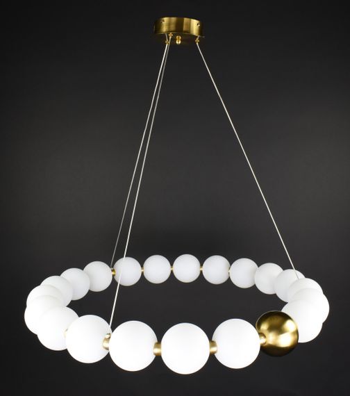 Люстра світлодіодна підвісна LED світильник для квартири на стелю лед 27215 Латунь 25-140х62х62 см.