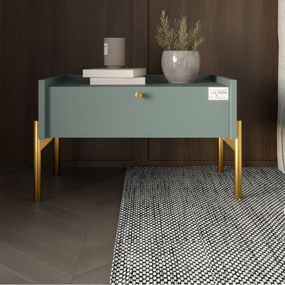 Тумба приліжкова LION Wood з однією шухлядою Граніт сірий (золоті ножки) (LION-041312)