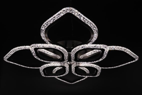 Люстра світлодіодна стельова LED світильник для квартири на стелю лед з пультом 25746 Чорний 10х53х71 см. | Зображення 4