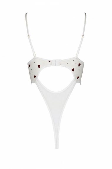 Боди полупрозрачное Passion LOVELIA BODY, Белый, Свадебное бельё, S, M, S/M, Маленький размер | Зображення 5