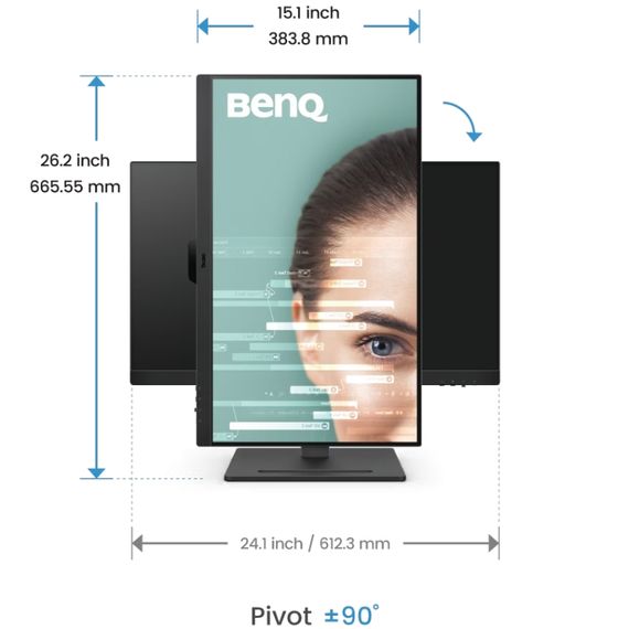 TFT 27" BenQ GW2790T, IPS, 100Hz, 2xHDMI, DP, HAS, Pivot, колонки, чорний | Зображення 5