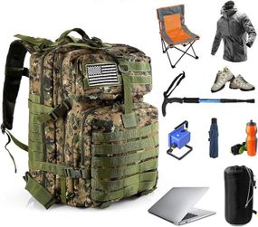 Тактичний армійський рюкзак 1000D об'ємом 50.01 л, MOLLE-сітка, амортизаційні плечові ремені Камуфляж