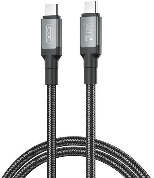 Кабель XO NBQ264A High Power Braided Type-C to Type-C - 240W - 1m Black
