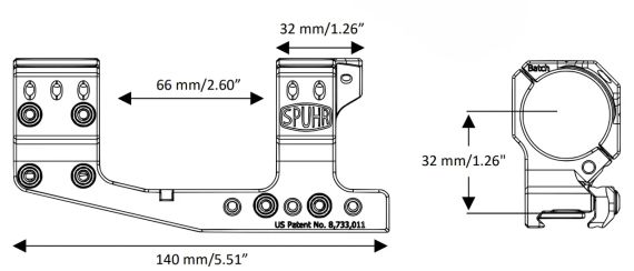 Моноблок Spuhr SP-4026С з виносом. d - 34 мм. Medium. Picatinny | Зображення 6