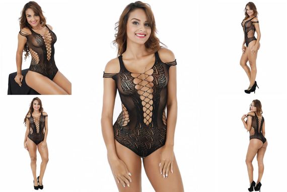 Боді-Сітка Babydoll 42 Чорний w226-2 | Зображення 9