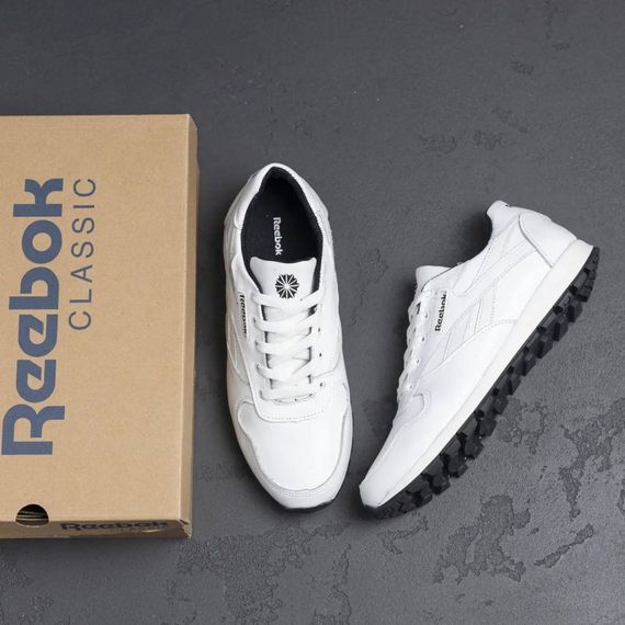 Кросівки демісезонні шкіряні  Reebok білі | Зображення 4